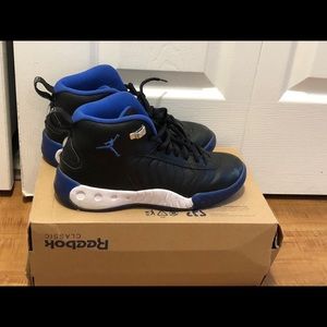 Black and blue jordans